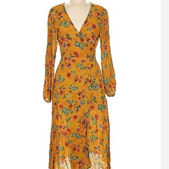 Anthropologie Dresses & Skirts - Faithfull the Brand x Anthropologie Le Figuaro Wrap Dress Long Sleeve
